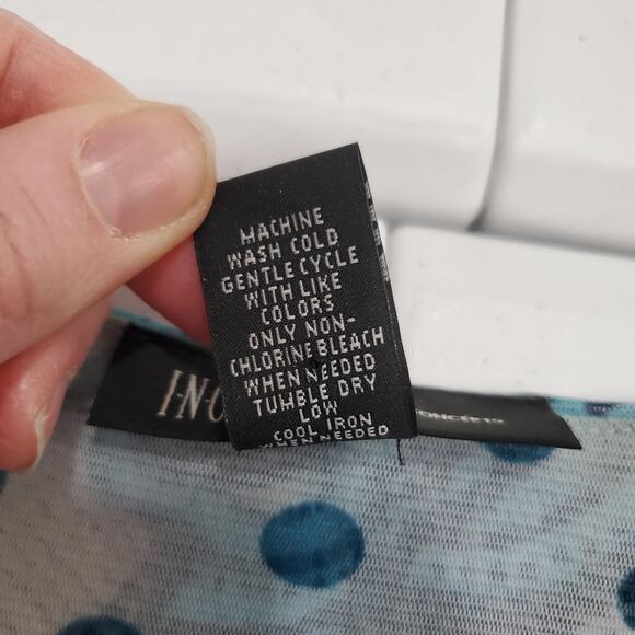 y2k Babydoll Blouse Top Womens Large Blue Paisley Sheer Ruched V Neck - Picture 5 of 8